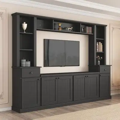 Greenery Ample Storage Space TV Stand with Adjustable Shelves