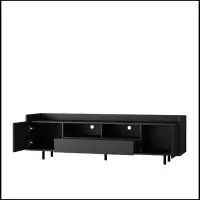 Latitude Run® Modern Black TV Stand, 16 Colours LED TV Stand w/Remote Control Lights