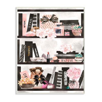 Stupell Industries Fashion Bookshelf Glam Cosmetic Accessories And Books