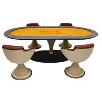 Recon Furniture 102.36" Gray&Orange Oval Texas Hold'em Table