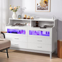 Ebern Designs Drawer Dresser With LED