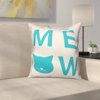 East Urban Home Meow Throw Pillow in , Cover Only