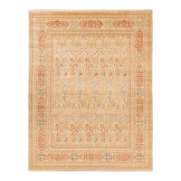 Isabelline Mogul One-of-a-Kind Hand-Knotted New Age 8' x 10'3" Wool Area Rug in Ivory/Rust