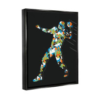 Bungalow Rose «Abstract Throwing Football Pose» par Arrolynn Weiderhold - cadre flottant, impression sur toile