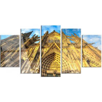 Made in Canada - Design Art 'Dom Church in City Cologne Lit by Sun' 5 Piece Photographic Print on Metal Set