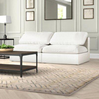 Latitude Run® Burrows 78" Linen Armless Modular Sofa with Reversible Cushions