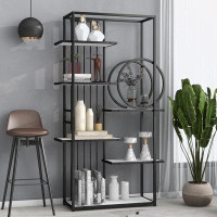 Brayden Studio 6 Tiers Office Bookcase with Open shelf and Metal Frame