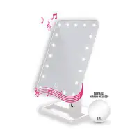 Life Authentics Miroir de sécurité à DEL avec appel mains libres et haut-parleur Bluetooth