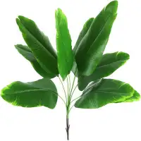 Primrue Artificial Plant Fake Banana Tree Leaves With Stems Faux Palm Tree Imitation Frond Artificial Leaf Tropical Plan
