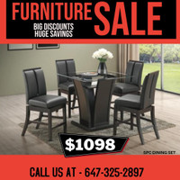 Counter Height 5 Pc Dining set on Sale !! Huge Furniture Sale !!
