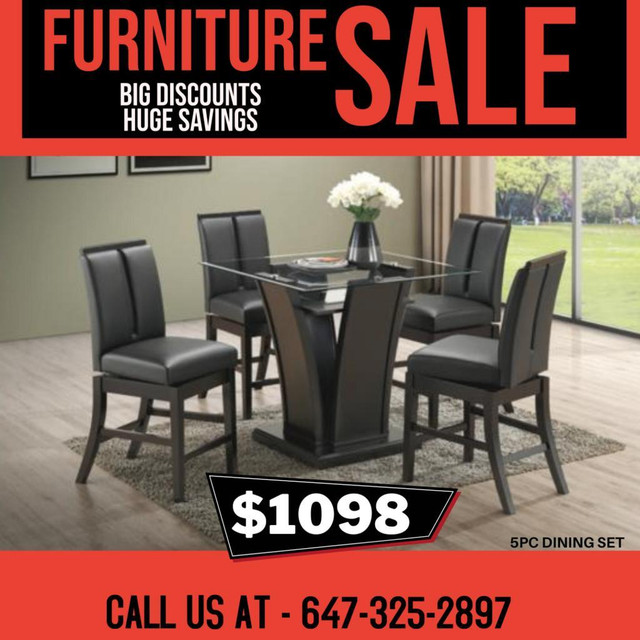 Counter Height 5 Pc Dining set on Sale !! Huge Furniture Sale !! in Dining Tables & Sets in Mississauga / Peel Region