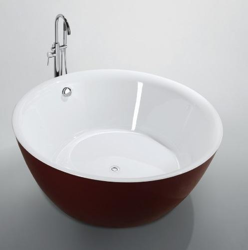 Prato 59x59 in. Round Acrylic Freestanding Bathtub in Glossy Red or Glossy White w Centre Drain, Seamless Joint BHC in Plumbing, Sinks, Toilets & Showers - Image 3