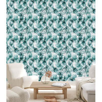 Red Barrel Studio Green Protea Wallpaper Peel And Stick And Prepasted (PP)_T1289