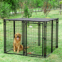 Dog Kennel 55.5" x 55.5" x 44.5" Black