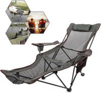 NEW FOLDING CAMPING CHAIR & FOOTREST 1228804