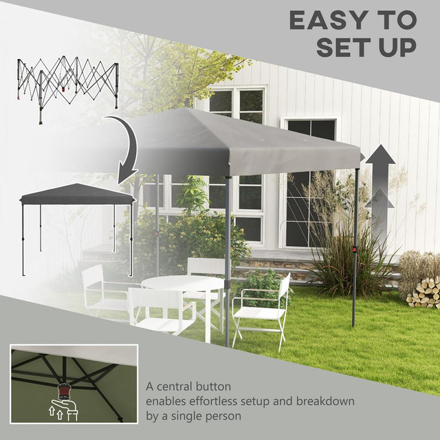 Pop Up Canopy 118.1" L x 118.1" W x 108.3" H Dark Grey in Patio & Garden Furniture - Image 4