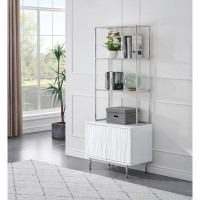 Coast to Coast Accents 70" H x 30" W Stainless Steel Standard Bookcase