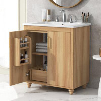 Millwood Pines 30" Bathroom Vanity With Sink Combo, Multi-Functional Bathroom Cabinet With Doors And Drawer,  MDF Board,