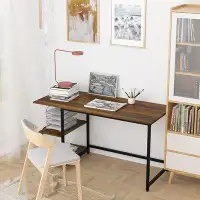 SANDILOOP Reversible Computer Desk For Small Spaces,Small Desk With Shelves,47 Inch Gaming Desk Office Desk Bedroom Desk