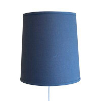 Red Barrel Studio 15" H x 14" W Linen Drum Wall Sconce Shade ( Spider ) in Slate Blue