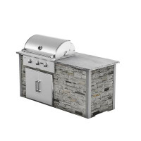 RTA Outdoor Living 72" 3-Piece 3-Burner Propane/Natural Gas BBQ Grill Islands