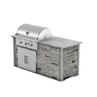 RTA Outdoor Living 72" 3-Piece 3-Burner Propane/Natural Gas BBQ Grill Islands