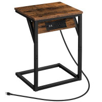 17 Stories Hanjo 23.6" End Table with Built-In Outlets