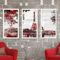 East Urban Home Paris II' Framed Graphic Art Print Multi-Piece Image on Acrylic in Red