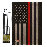 Breeze Decor Americana Military Impressions 2-Sided Polyester 19 x 13 in. Flag Set
