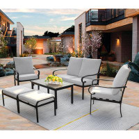 Red Barrel Studio 6PCs Patio Conversation Set with Cushions for 4-6 Persons
