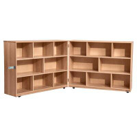 Wood Designs Maple Heritage Folding 16 Compartment Shelving Unit with Casters