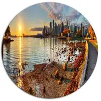 Made in Canada - Design Art 'Vancouver Downtown Panorama' Photographic Print on Metal
