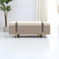 Hokku Designs Lun Faux Leather Upholstered Flip Top Storage Bench