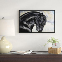 Made in Canada - East Urban Home Friesian Horse Painting - Print on Canvas