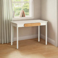 Corrigan Studio All solid wood children's table Cream white with drawers Writing desk Reading table