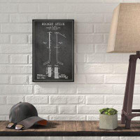 Williston Forge « hockey stick », affiche rétro sur toile tendue Charcoal Patent Blueprint