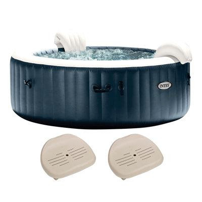 Intex Intex Purespa Plus Inflatable Bubble Jet Hot Tub & Slip Resistant Seat (2 Pack) in Hot Tubs & Pools