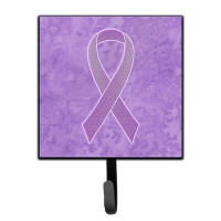 Caroline's Treasures Lavender Ribbon For All Cancer Awareness Leash Holder and Wall Hook