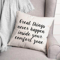 Latitude Run® Great Things Never Happen Inside Your Comfort Zone Throw Pillow
