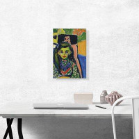 ARTCANVAS ARTCANVAS Franzi In Front Of A Carved Chair 1910 Canvas Art Print By Ernst Ludwig Kirchner