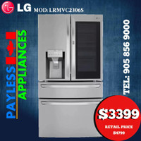 LG LRMVC2306S 36 Smart Wi-Fi Enabled Insta View Door-in-Door Counter-Depth Refrigerator with Craft Ice Maker
