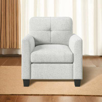 Latitude Run® Mid Century Modern Accent Chair Cozy Armchair Button Tufted Back And Wood Legs For Living Room, Office Roo