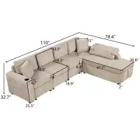 Ebern Designs Spero 5 - Piece Upholstered Sectional