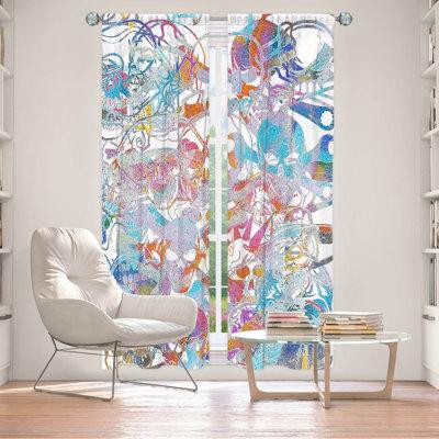 East Urban Home Lined Window Curtains 2-panel Set for Window Size by Martin Taylor - Graffiti 9 in Window Treatments