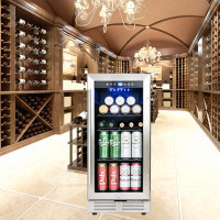Onewell 3.6 Cu.Ft Freestanding 15" Mini Beverage Refrigerator/Wine Cabinet