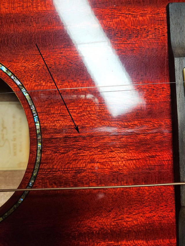 Minor Error-Top Solid Mahogany Acoustic Electric Guitar Built-in Tuner Cutaway Red PPL6873 in Guitars - Image 2