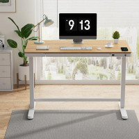 Inbox Zero Home Office Height Adjustable 48" Width Standing Desk with Drawer