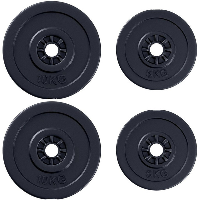 4 PIECE DUMBBELL WEIGHT PLATES SET 2 X 11LBS AND 2 X 22LBS BLACK (WEIGHTS ONLY) in Exercise Equipment