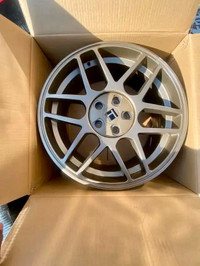 FOUR NEW 18 INCH TOUREN TR74 WHEELS -- 5X112 / 5X120 !! MOUNTED WITH 235 / 50 R18 MICHELIN X ICE TIRES !
