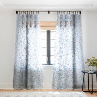 East Urban Home Jacqueline Maldonado Dye Curves Soft Blue 1pc Sheer Window Curtain Panel